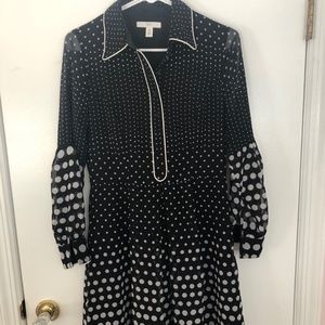 1901 Black polka dot dress small petite